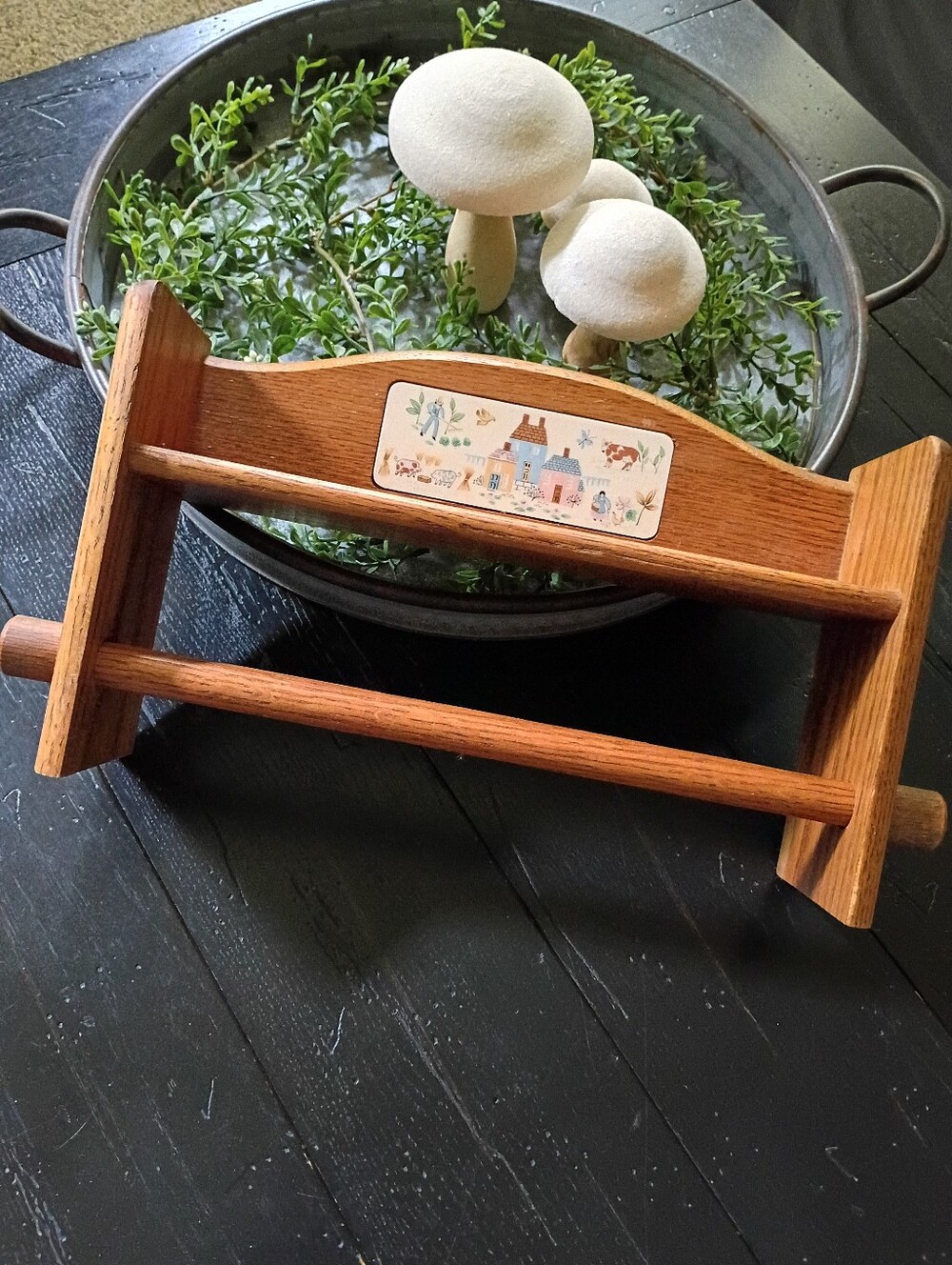 Vintage 80s International Heartland Paper Towel Holder Shelf Rack RARE